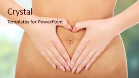  Presentation with hands heart - Presentation theme with human life cycle - woman makes heart shape background and a lemonade colored foreground