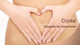  Presentation with hands the shape of a heart - PPT theme consisting of human life cycle - woman makes heart shape background and a lemonade colored foreground