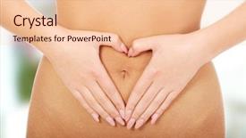  Presentation with heart hands - PPT theme with human life cycle - woman makes heart shape background and a lemonade colored foreground