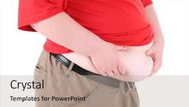  Presentation with blank whiteboard isolated on white - Colorful presentation design enhanced with human liver - fat man isolated on white backdrop and a mint green colored foreground