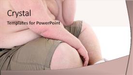  Presentation with frames isolated on white brown - Cool new slide deck with human liver - fat man isolated on white backdrop and a lemonade colored foreground