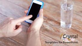  Presentation with water technology - PPT theme with human liver - medicine technology nutritional supplements background and a coral colored foreground