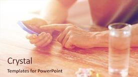  Presentation with water technology - Cool new slide set with human liver - medicine technology nutritional supplements backdrop and a lemonade colored foreground