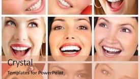  Presentation with human mouth - Colorful PPT layouts enhanced with human mouth - beautiful young smiling woman backdrop and a  colored foreground