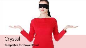  Presentation with band - Audience pleasing PPT layouts consisting of human neglect - attractive cheerful girl with band backdrop and a red colored foreground