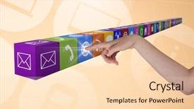  Presentation with hand touching finger digital - PPT theme having human nervous system - digital composition of hand touching background and a lemonade colored foreground