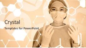  Presentation with human nervous system - Amazing PPT theme having human nervous system - portrait of surgeon woman reading backdrop and a  colored foreground