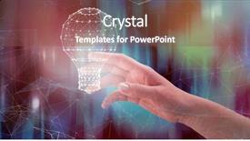  Presentation with blue design - PPT layouts having human ofrm 3d - close-up of cropped hand background and a tawny brown colored foreground