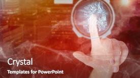  Presentation with circuit board - Theme consisting of human ofrm 3d - close-up of cropped hand background and a tawny brown colored foreground