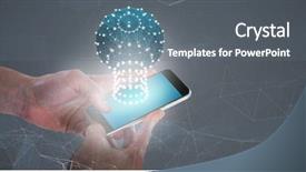  Presentation with dark grey - Beautiful theme featuring human ofrm 3d - close-up of man holding smart backdrop and a gray colored foreground