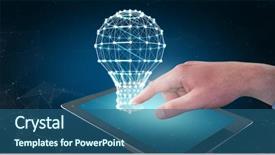  Presentation with using digital tablet - PPT layouts enhanced with human ofrm 3d - croped hands of businessman using background and a  colored foreground