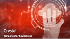  Presentation with abstract - Audience pleasing presentation design consisting of human ofrm 3d - cropped hand of woman gesturing backdrop and a  colored foreground