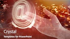  Presentation with woman - PPT theme enhanced with human ofrm 3d - cropped hand of woman background and a tawny brown colored foreground