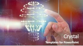  Presentation with blue design - Cool new PPT layouts with human ofrm 3d - cropped image of businessman pointing backdrop and a coral colored foreground