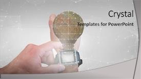  Presentation with man watching woman preparing vegetables - PPT theme with human ofrm 3d - cropped image of man using background and a light gray colored foreground