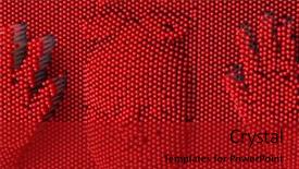  Presentation with art - Audience pleasing theme consisting of human ofrm 3d - face pressed to red pin backdrop and a  colored foreground