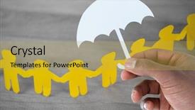  Presentation with old crumpled paper violence against women - Audience pleasing presentation design consisting of human ofrm 3d - hand holding an umbrella backdrop and a yellow colored foreground