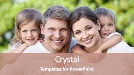  Presentation with children parents - Slides having human people - children with parents background and a coral colored foreground