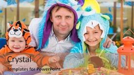  Presentation with father birthday - Audience pleasing slide deck consisting of human people - father with daughter in monster backdrop and a coral colored foreground