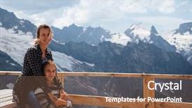  Presentation with rustic wood turquoise - Theme enhanced with human people - mom with daughter relaxing background and a tawny brown colored foreground