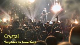  Presentation with stage lights - Slide set featuring human performance - crowd at concert - cheering background and a tawny brown colored foreground