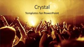  Presentation with stage lights - Colorful slide set enhanced with human performance - silhouettes of concert crowd backdrop and a yellow colored foreground