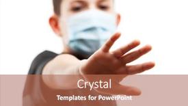  Presentation with disease infection - Presentation design with human-population-virus-infection-flu background and a coral colored foreground