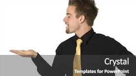  Presentation with fallopian tube toward the uterus - Amazing slide deck having human profile - young businessman looking toward empty backdrop and a dark gray colored foreground