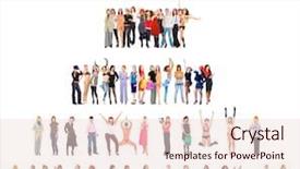  Presentation with groups - PPT theme featuring human pyramid - crowd people groups background and a lemonade colored foreground