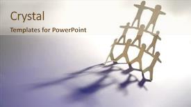  Presentation with pyramid - Amazing presentation theme having human pyramid - team backdrop and a cream colored foreground
