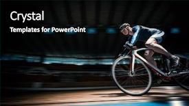  Presentation with cyclist - Cool new PPT theme with human race - racing cyclist on velodrome backdrop and a black colored foreground