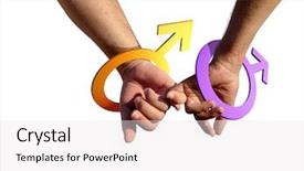  Presentation with gay - Audience pleasing presentation consisting of human relations - two gay men holding hands backdrop and a white colored foreground