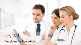  Presentation with medical - Theme featuring human research - team of young and smart background and a  colored foreground