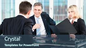  Presentation with young business man - Amazing slide deck having human resource - business - young man sitting backdrop and a ocean colored foreground