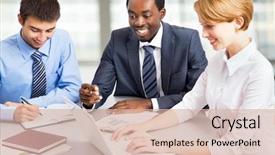  Presentation with human resource - Presentation featuring human resource - business people working with laptop background and a lemonade colored foreground