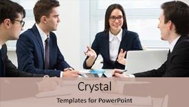  Presentation with human resource - Presentation design enhanced with human resource - business team working background and a coral colored foreground