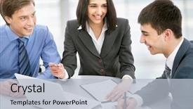  Presentation with matter - PPT layouts having human resource - group of business people busy background and a light blue colored foreground