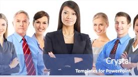  Presentation with human resource - Slides having human resource - group of business people team background and a teal colored foreground