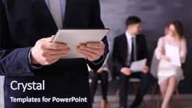  Presentation with human resource - Slides enhanced with human resource - male hands holding tablet background and a wine colored foreground