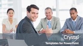  Presentation with job interview - PPT theme with blue felt texture - - for background background and a teal colored foreground