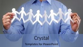  Presentation with group support - Cool new presentation theme with human resource - teamwork community and support concept backdrop and a teal colored foreground