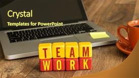  Presentation with health teamwork - Presentation theme enhanced with human resource business partner - teamwork written on a wooden background and a tawny brown colored foreground