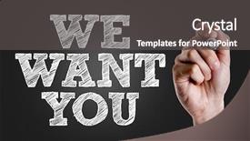  Presentation with writing - Slide set with market needs - hand writing the text we background and a dark gray colored foreground