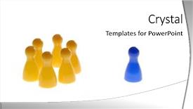  Presentation with play - Colorful presentation design enhanced with human resource departemen - play figures with symbol content backdrop and a white colored foreground