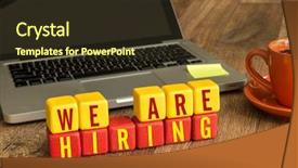  Presentation with hiring - Beautiful PPT layouts featuring human resource departemen - we are hiring written backdrop and a tawny brown colored foreground