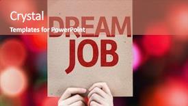 Presentation with dream - Theme consisting of human resource function - dream job card with colorful background and a coral colored foreground