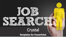  Presentation with job search - Slide deck enhanced with human resource function - hand writing the text job background and a dark gray colored foreground