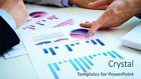  Presentation with environment - PPT theme consisting of human resource information - close-up of female hand pointing background and a cool aqua colored foreground