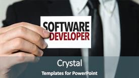  Presentation with developer - Amazing presentation having human resource information system - software developer backdrop and a ocean colored foreground