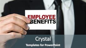 Presentation with employee benefits - Theme consisting of human resource policies - employee benefits background and a ocean colored foreground